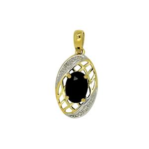 <p>9 Carat Yellow Gold Pendant with Sapphire and Diamonds</p>